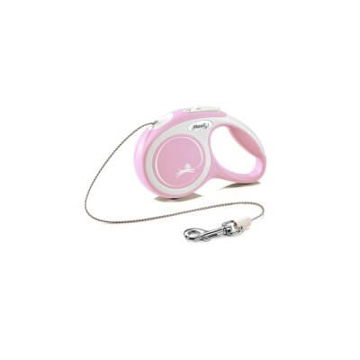 Flexi рулетка NEW LINE Comfort XS (до 8 кг) трос 3 м серый/розовый-1