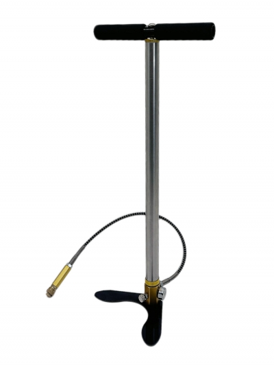 Насос высокого давления для PCP винтовки пневматики Эконом (серебристый, с манометром, 4500psi)-3