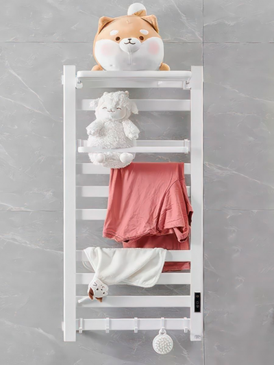 Фото: Полотенцесушитель электрический Loder 49*96 см с вешалкой (правое подключение) белый-1 Полотенцесушитель электрический Loder 49*96 см с вешалкой (правое подключение) белый-1